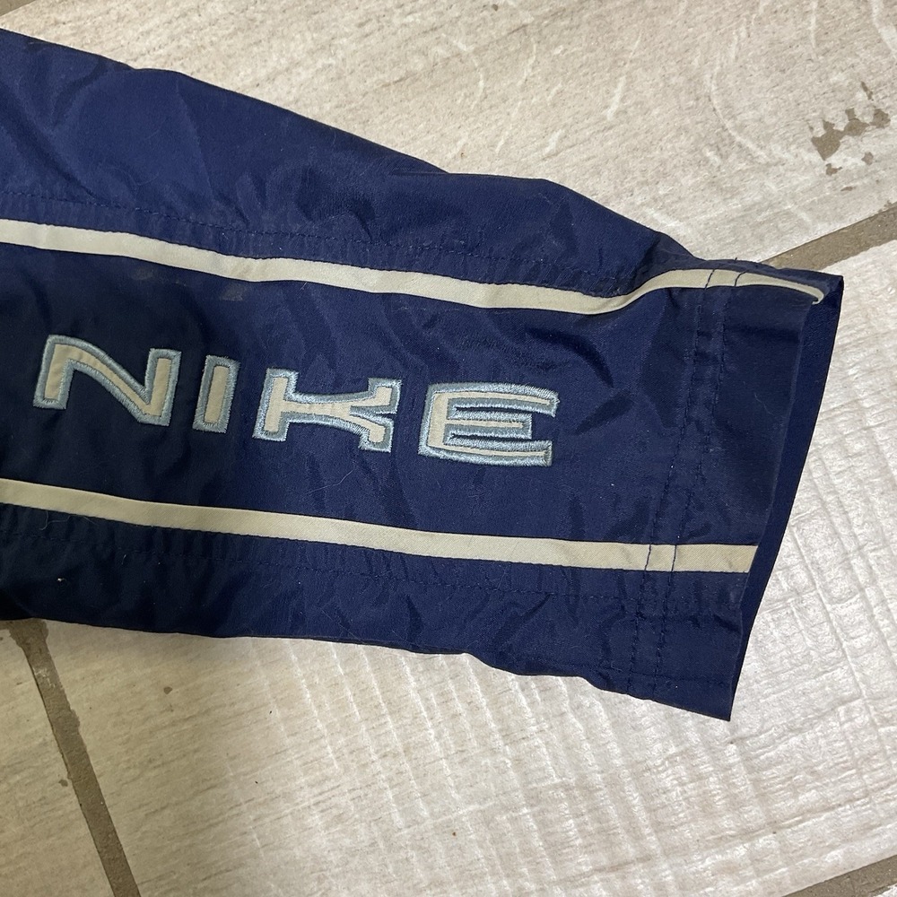 VTG Nike Track Jacket Men's Large Navy White‎ Windbreaker Gray Tag Full Zip Y2K - Picture 5 of 8